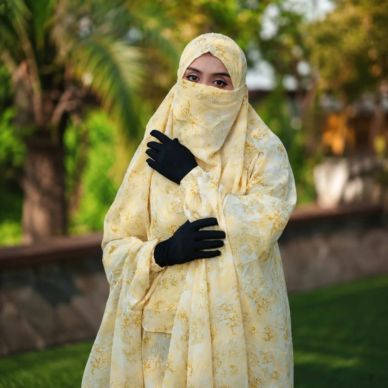 Premium Cherry Georgette Semi Long Khimar G109